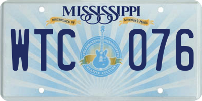 MS license plate WTC076