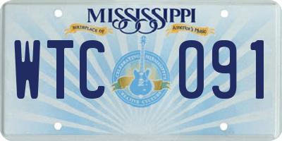 MS license plate WTC091