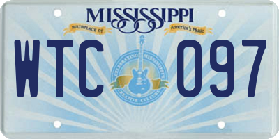 MS license plate WTC097