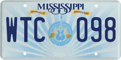 MS license plate WTC098