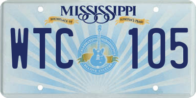 MS license plate WTC105