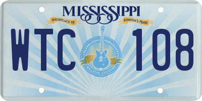 MS license plate WTC108