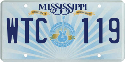 MS license plate WTC119