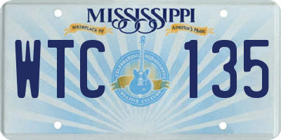 MS license plate WTC135