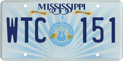 MS license plate WTC151