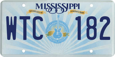 MS license plate WTC182