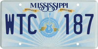 MS license plate WTC187