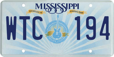 MS license plate WTC194