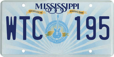 MS license plate WTC195