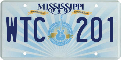 MS license plate WTC201