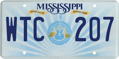 MS license plate WTC207