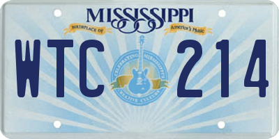 MS license plate WTC214