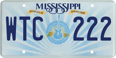 MS license plate WTC222