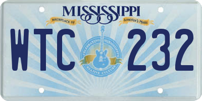 MS license plate WTC232