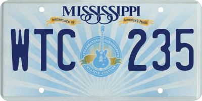 MS license plate WTC235