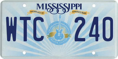 MS license plate WTC240