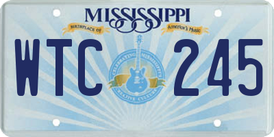MS license plate WTC245