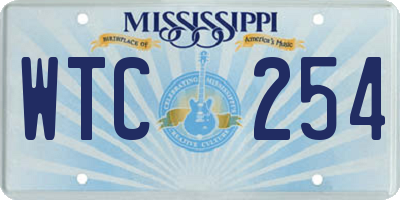 MS license plate WTC254