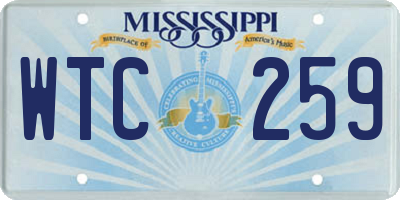 MS license plate WTC259