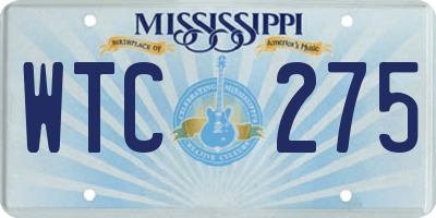 MS license plate WTC275