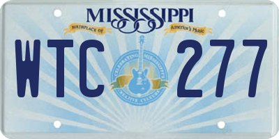 MS license plate WTC277