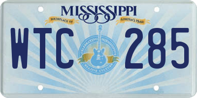 MS license plate WTC285