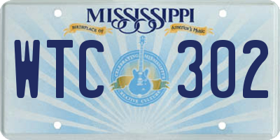 MS license plate WTC302