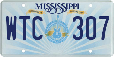 MS license plate WTC307
