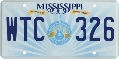 MS license plate WTC326