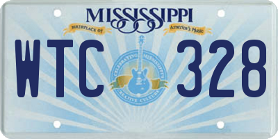 MS license plate WTC328