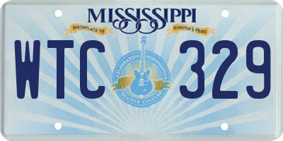 MS license plate WTC329