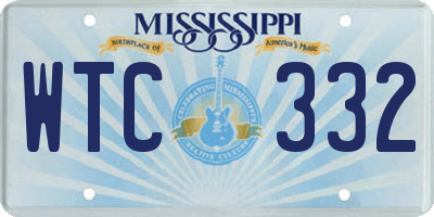 MS license plate WTC332