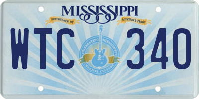 MS license plate WTC340