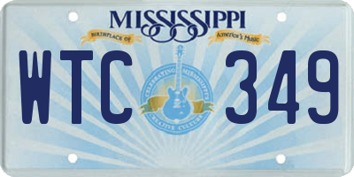 MS license plate WTC349