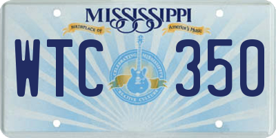 MS license plate WTC350
