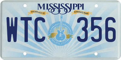 MS license plate WTC356