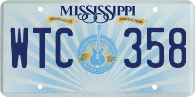 MS license plate WTC358