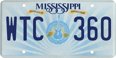 MS license plate WTC360