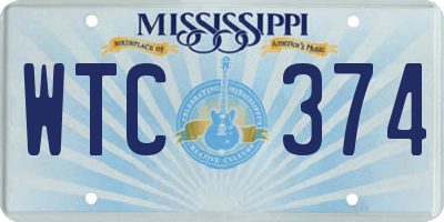 MS license plate WTC374