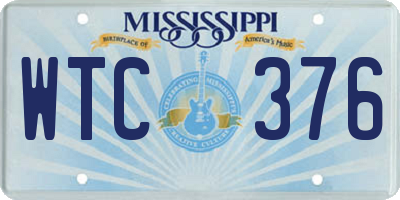 MS license plate WTC376