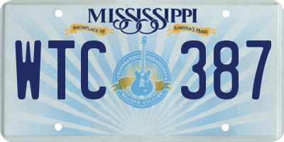 MS license plate WTC387