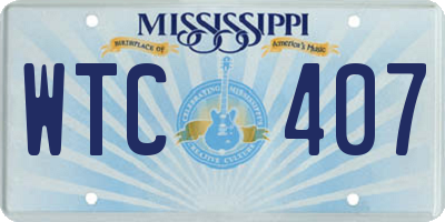 MS license plate WTC407