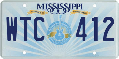 MS license plate WTC412