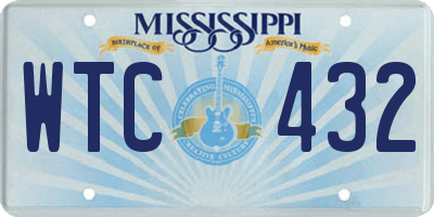 MS license plate WTC432