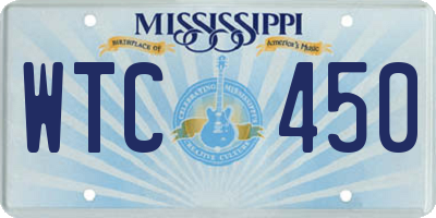 MS license plate WTC450