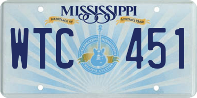 MS license plate WTC451