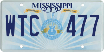 MS license plate WTC477