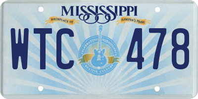 MS license plate WTC478