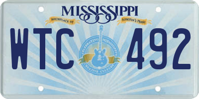 MS license plate WTC492