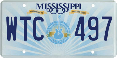 MS license plate WTC497